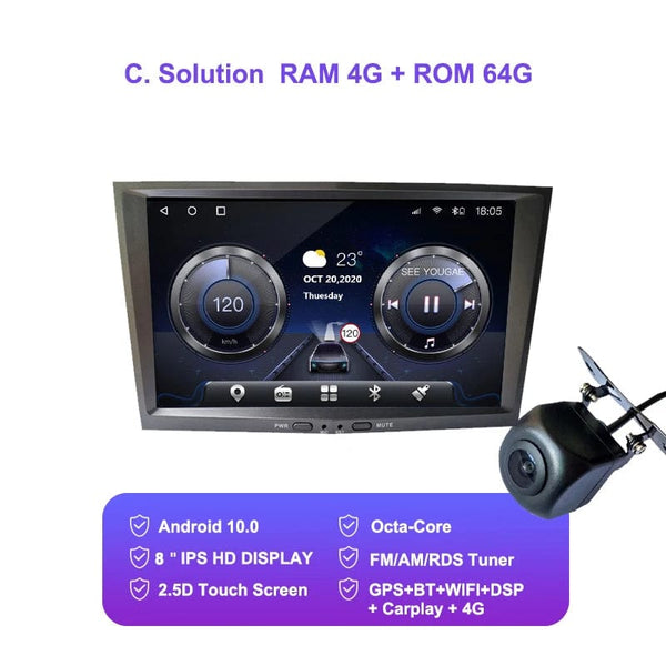 Planet Gates 4 64G Camera 1 8"Android 10.0 Car Radio GPS Navigation autoradio multimedia player for opel astra h g zafira b vectra c d  head unit stereo