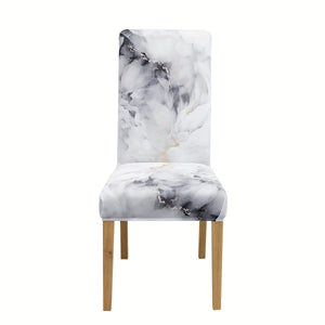 Planet Gates 4/6pcs Marble Pattern Chair Slipcovers, Dining Chair Cover, Furniture Protective Cover, For Dining Room Living Room Office Home Decor