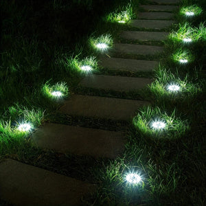 Planet Gates 4/8/12 Pack Solar Floor Lamp, Outdoor Waterproof Landscape Lights, 8 LED Solar Ground Lights, Solar Disk Lights, Waterproof Garden In-Ground Pathway Lights, Landscape Lawn Lighting, For Pathway Yard Walkway Patio Lawn
