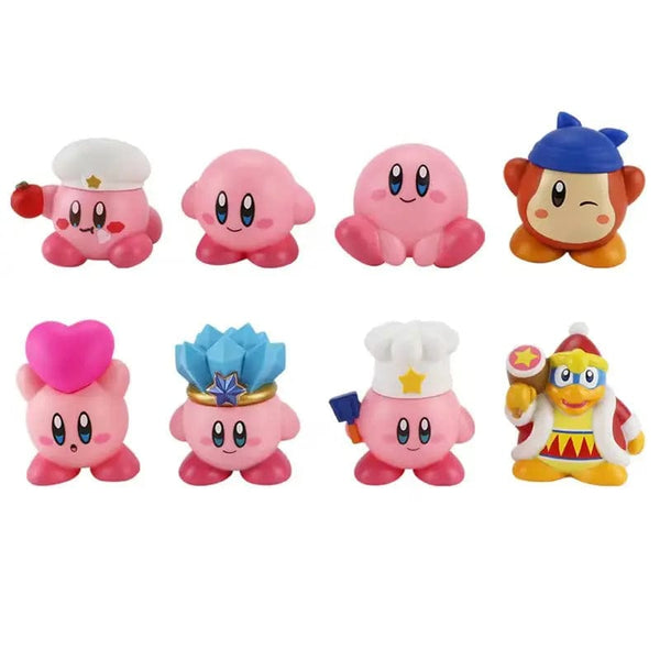 Planet Gates 4-8pcs Anime Games Kirby Action Figures Toys Pink Cartoon Kirby PVC Cute Figure Action Toy Christmas Gift for Children