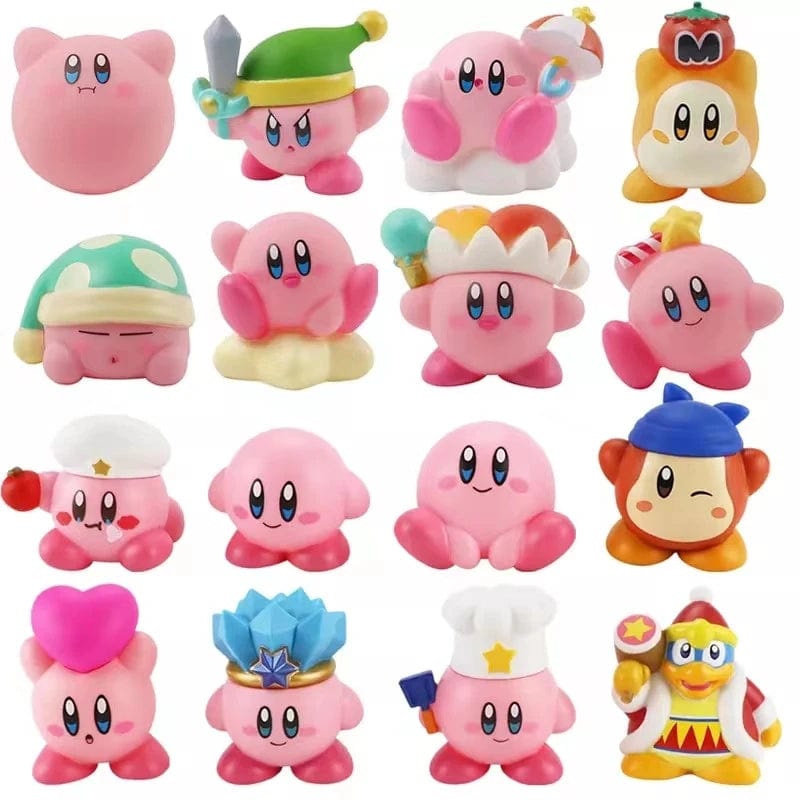Planet Gates 4-8pcs Anime Games Kirby Action Figures Toys Pink Cartoon Kirby PVC Cute Figure Action Toy Christmas Gift for Children