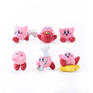 Planet Gates 4-8pcs Anime Games Kirby Action Figures Toys Pink Cartoon Kirby PVC Cute Figure Action Toy Christmas Gift for Children