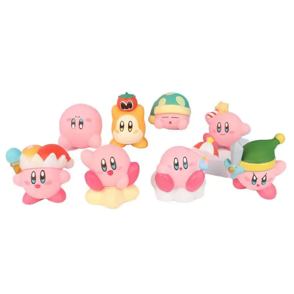 Planet Gates 4-8pcs Anime Games Kirby Action Figures Toys Pink Cartoon Kirby PVC Cute Figure Action Toy Christmas Gift for Children