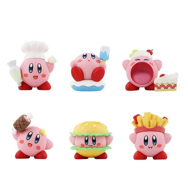Planet Gates 4-8pcs Anime Games Kirby Action Figures Toys Pink Cartoon Kirby PVC Cute Figure Action Toy Christmas Gift for Children