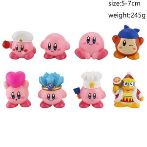 Planet Gates 4-8pcs Anime Games Kirby Action Figures Toys Pink Cartoon Kirby PVC Cute Figure Action Toy Christmas Gift for Children