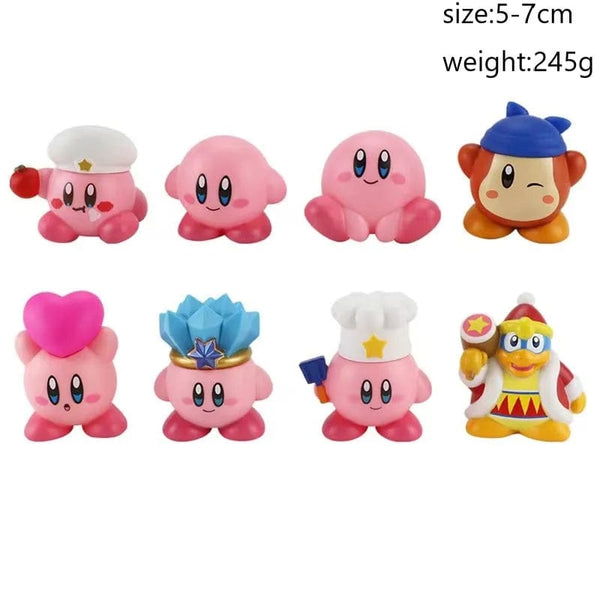 Planet Gates 4-8pcs Anime Games Kirby Action Figures Toys Pink Cartoon Kirby PVC Cute Figure Action Toy Christmas Gift for Children