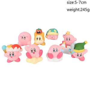 Planet Gates 4-8pcs Anime Games Kirby Action Figures Toys Pink Cartoon Kirby PVC Cute Figure Action Toy Christmas Gift for Children