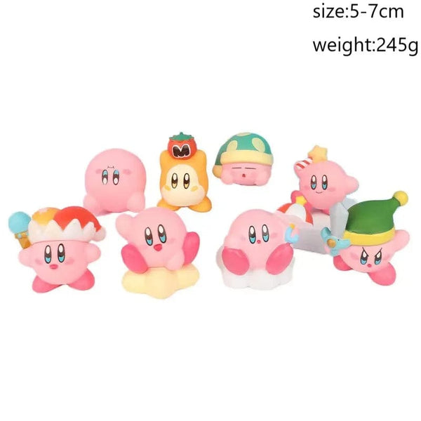 Planet Gates 4-8pcs Anime Games Kirby Action Figures Toys Pink Cartoon Kirby PVC Cute Figure Action Toy Christmas Gift for Children