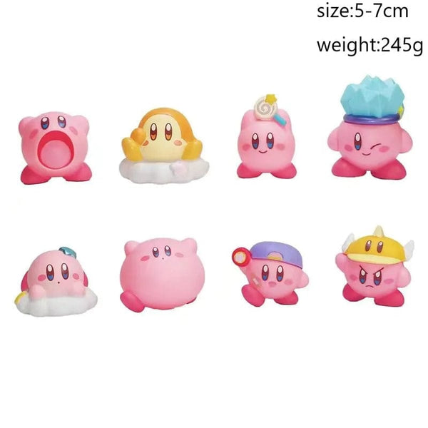 Planet Gates 4-8pcs Anime Games Kirby Action Figures Toys Pink Cartoon Kirby PVC Cute Figure Action Toy Christmas Gift for Children
