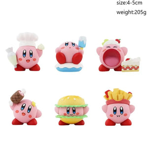 Planet Gates 4-8pcs Anime Games Kirby Action Figures Toys Pink Cartoon Kirby PVC Cute Figure Action Toy Christmas Gift for Children