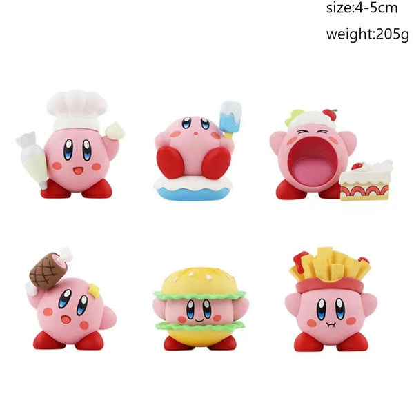 Planet Gates 4-8pcs Anime Games Kirby Action Figures Toys Pink Cartoon Kirby PVC Cute Figure Action Toy Christmas Gift for Children