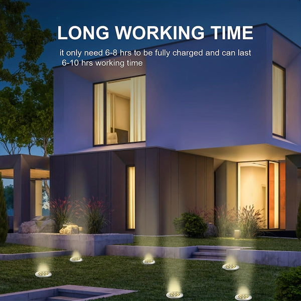 Planet Gates 4/8pcs LED Ground Spot Solar Lights, Outdoor Landscape Lights, Solar Disk Lights, Garden In-Ground Pathway Lights Landscape Lawn Lighting, Solar Energy Floor Lamp, 8 LED Solar Ground Lights, For Pathway Yard Walkway Patio