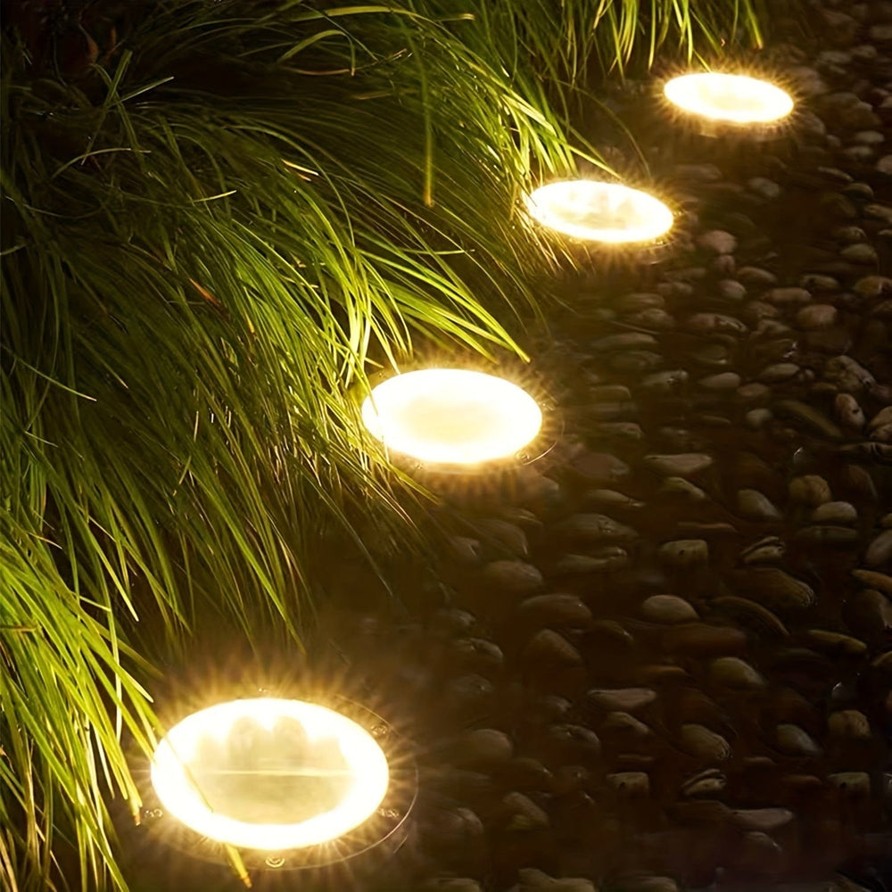 Planet Gates 4/8pcs Solar Outdoor Lights, 8 LED Solar Ground Lights, Landscape Lights, Solar Disk Lights, Solar Energy Floor Lamp, Garden In-Ground Pathway Lights, Landscape Lawn Lighting, For Pathway Yard Walkway Patio Lawn