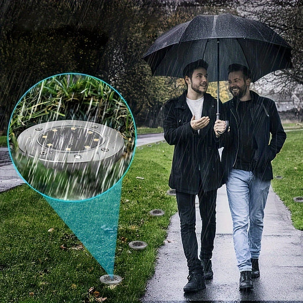 Planet Gates 4/8pcs Solar Outdoor Lights, 8 LED Solar Ground Lights, Landscape Lights, Solar Disk Lights, Solar Energy Floor Lamp, Garden In-Ground Pathway Lights, Landscape Lawn Lighting, For Pathway Yard Walkway Patio Lawn