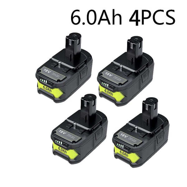 Planet Gates 4 battery / CHINA 6Ah For RYOBI P108 18V One+ Plus Battery 18 Volt Lithium-Ion Power Tools P104 P107 RB18L50 RB18L20 P108