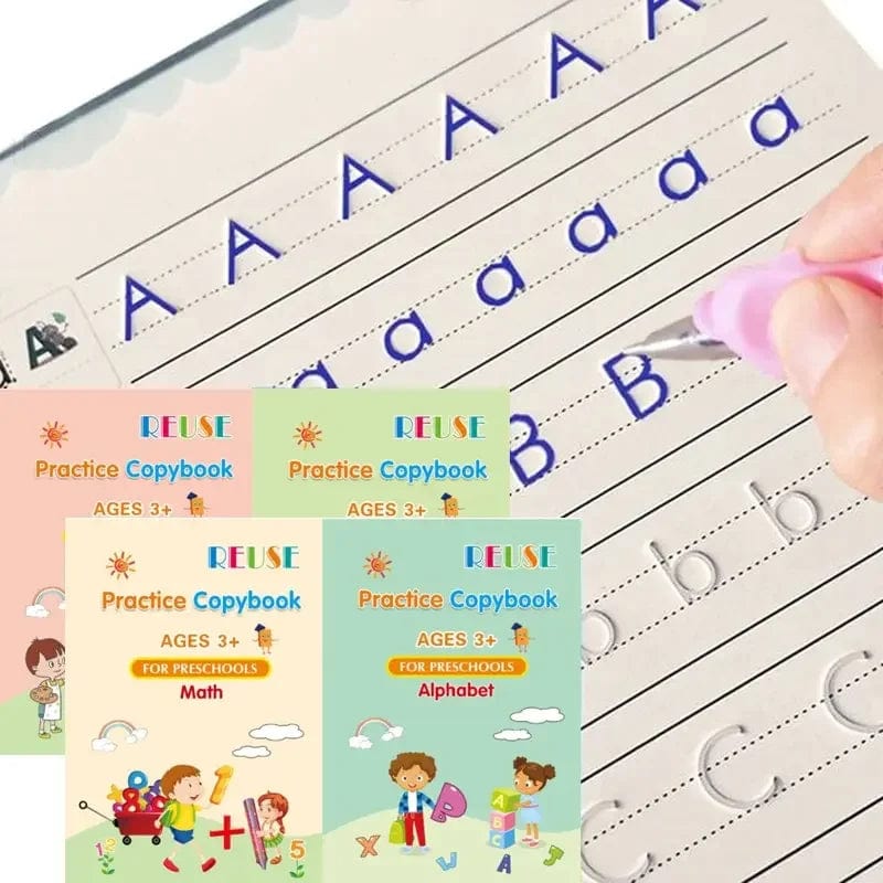 Planet Gates 4 book set with pen Reusable Copybook Drawing Toys for Children Montessori Pen Control Training Writing Sticker Learning Educational Toy Kids Gift