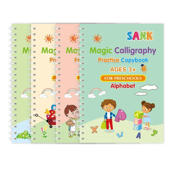 Planet Gates 4 book set with pen Reusable Copybook Drawing Toys for Children Montessori Pen Control Training Writing Sticker Learning Educational Toy Kids Gift