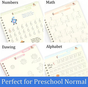 Planet Gates 4 Books Magic Writing Book in Spanish Calligraphy Notebook Montessori Kids Reusable Educational Calligraphic Letter Practice Toy