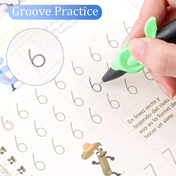 Planet Gates 4 Books Magic Writing Copybook In Spanish Calligraphy Notebook Montessori Reusable Educational Calligraphic Letter Practice