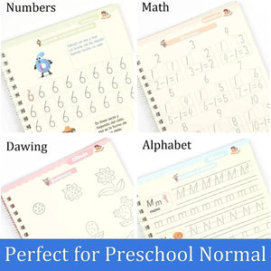 Planet Gates 4 Books Magic Writing Copybook In Spanish Calligraphy Notebook Montessori Reusable Educational Calligraphic Letter Practice