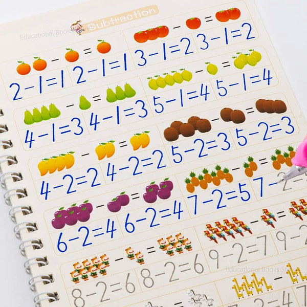 Planet Gates 4 Books Magic Writing Copybook In Spanish Calligraphy Notebook Montessori Reusable Educational Calligraphic Letter Practice