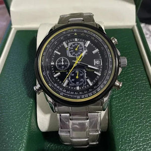 Planet Gates 4 Button-Black CITIZEN Men Watches Luxury Trend Quartz Clock Luminous Calendar Waterproof Multi Function Fancy Round Automatic Watch Stainless