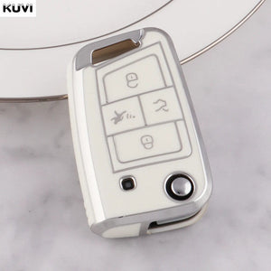 Planet Gates 4 Button White 3 4 Buttons TPU Car Key Case Cover Fob For VW Volkswagen Golf 7 MK7 Tiguan MK2 For SEAT Ateca Leon FR 2 Ibiza For Skoda Octavia
