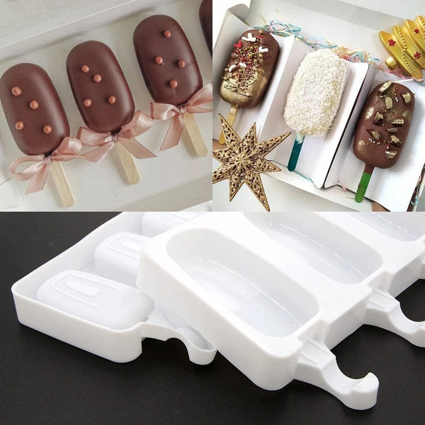 Planet Gates 4 Cells /8 Cells Summer Ice Cream Silicone Mold DIY Ice Pop Maker Freezer Fruit Juice Popsicle Mould Ice Tray Cake Baking Mold