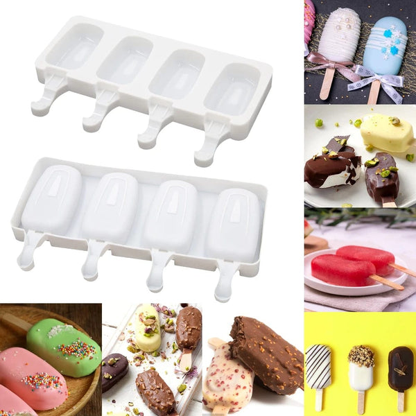 Planet Gates 4 Cells /8 Cells Summer Ice Cream Silicone Mold DIY Ice Pop Maker Freezer Fruit Juice Popsicle Mould Ice Tray Cake Baking Mold