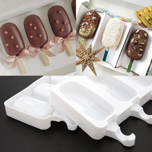 Planet Gates 4 Cells /8 Cells Summer Ice Cream Silicone Mold DIY Ice Pop Maker Freezer Fruit Juice Popsicle Mould Ice Tray Cake Baking Mold