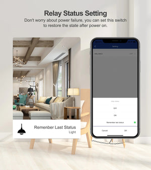 Planet Gates 4 Gang Tuya Wifi Smart Light Switch Module Supports 2 Way Control, App Remote Control DIY Breaker 100-240V, Work with Alexa Google Home