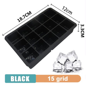 Planet Gates 4 grid- Black-Cover / 1PC 160 Grid Big Ice Tray Mold Giant Jumbo Large Food Grade Silicone Ice Cube Square Tray Mold DIY Ice Maker Ice Cube Tray