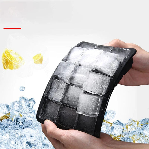 Planet Gates 4 grid- Black-Cover / 1PC 160 Grid Big Ice Tray Mold Giant Jumbo Large Food Grade Silicone Ice Cube Square Tray Mold DIY Ice Maker Ice Cube Tray