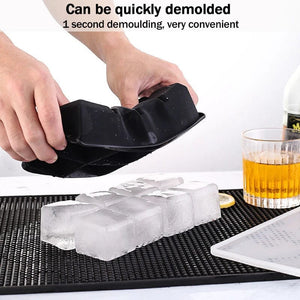 Planet Gates 4 grid- Black-Cover / 1PC 160 Grid Big Ice Tray Mold Giant Jumbo Large Food Grade Silicone Ice Cube Square Tray Mold DIY Ice Maker Ice Cube Tray