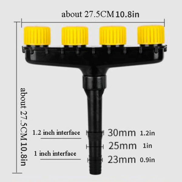Planet Gates 4 Heads 1pc Garden Hose Nozzle Sprayer, Pressure Nozzle With Adjustable Watering Patterns, Hose Attachment Aprayer, Hose Head Nozzle Spray Gun For Watering Plants, Showering Pet, Washing Car, Cleaning
