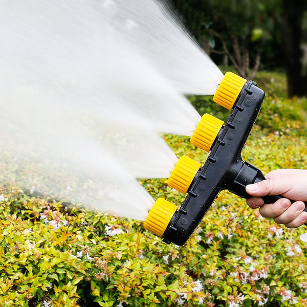 Planet Gates 4 Heads 1pc Garden Hose Nozzle Sprayer, Pressure Nozzle With Adjustable Watering Patterns, Hose Attachment Aprayer, Hose Head Nozzle Spray Gun For Watering Plants, Showering Pet, Washing Car, Cleaning