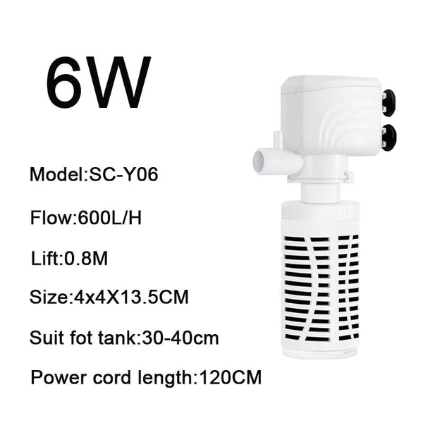 Planet Gates 4 in 1 Aquarium Filter Pump Silent Fish Tank Submersible Air Oxygen Aerator Aquarium Air Pump Water Changer Pump Wave Maker 220v