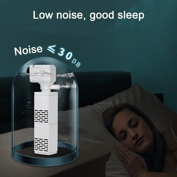 Planet Gates 4 in 1 Aquarium Filter Pump Silent Fish Tank Submersible Air Oxygen Aerator Aquarium Air Pump Water Changer Pump Wave Maker 220v