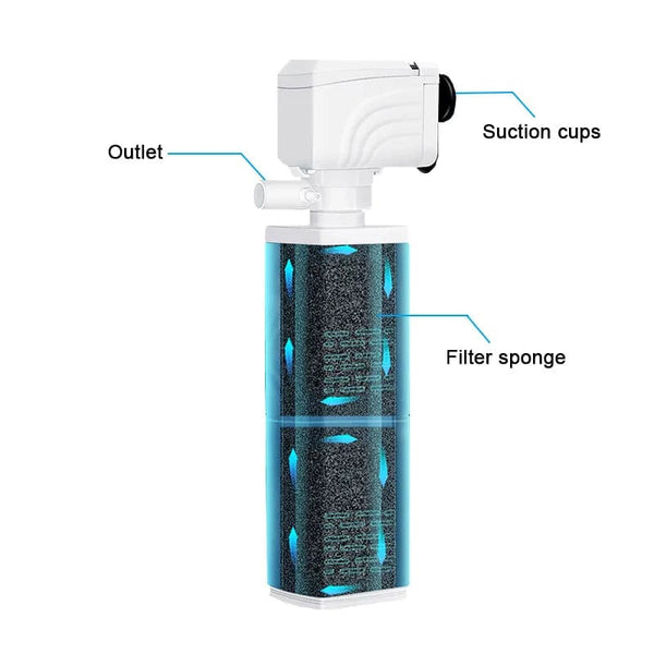 Planet Gates 4 in 1 Aquarium Filter Pump Silent Fish Tank Submersible Air Oxygen Aerator Aquarium Air Pump Water Changer Pump Wave Maker 220v