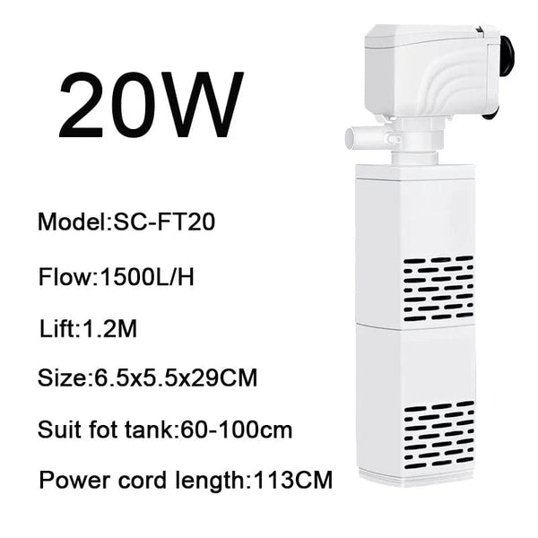 Planet Gates 4 in 1 Aquarium Filter Pump Silent Fish Tank Submersible Air Oxygen Aerator Aquarium Air Pump Water Changer Pump Wave Maker 220v