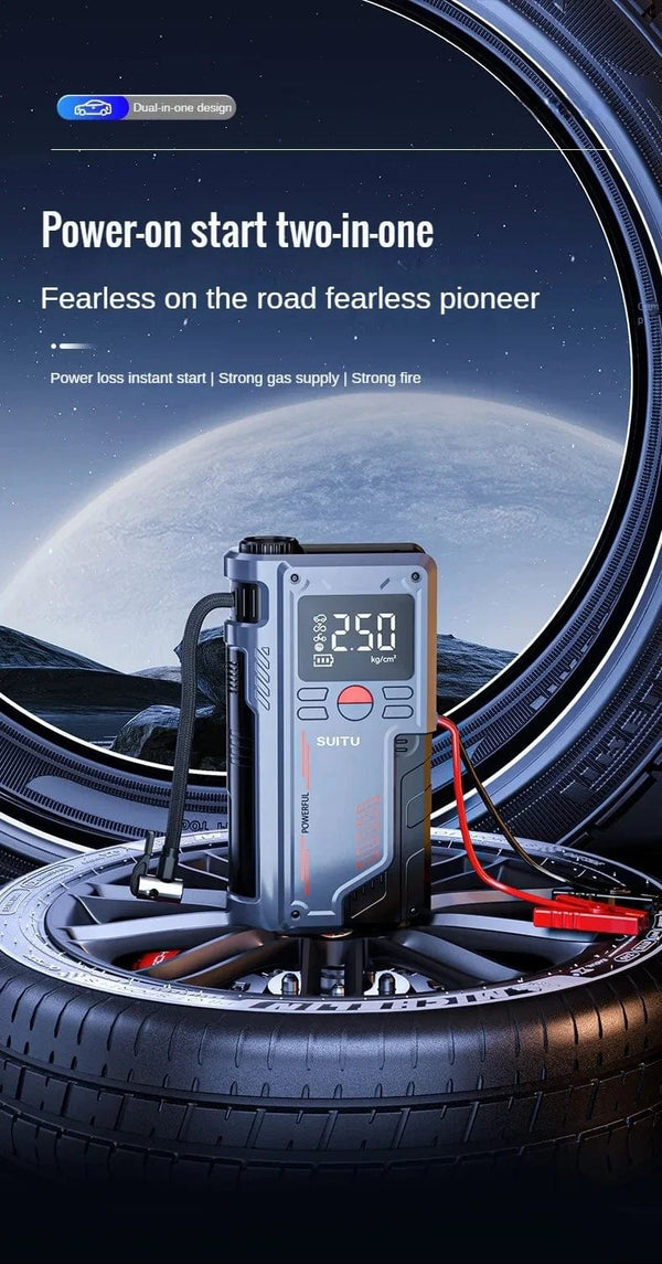 Planet Gates 4 In 1 Car Jump Starter With 150PSI Air Compressor 20000mAh Portable Booster Charger 1000A Powerful Car Battery Starting Device