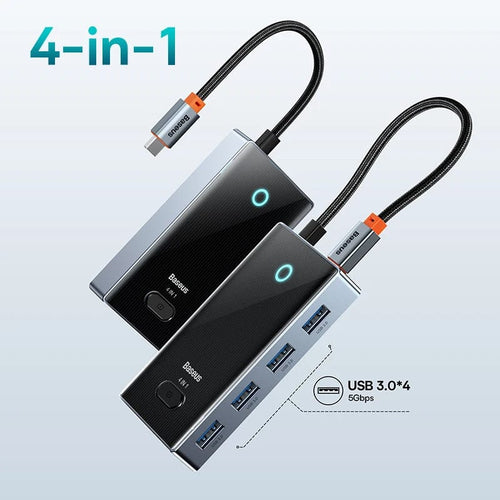 Planet Gates 4-in-1 / CHINA Baseus USB C HUB 4K 60Hz Type C to HDMI RJ45 PD 100W Adapter For Macbook iPad Pro Air M2 M1 Sumsang PC Accessories USB 3.0 HUB
