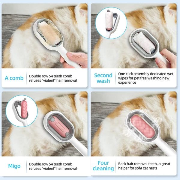 Planet Gates 4 In 1 Pet Grooming Brush Cleaning Massage Remover Comb For Cat Dog General Supplies with Water Tank Pets Products Accessories