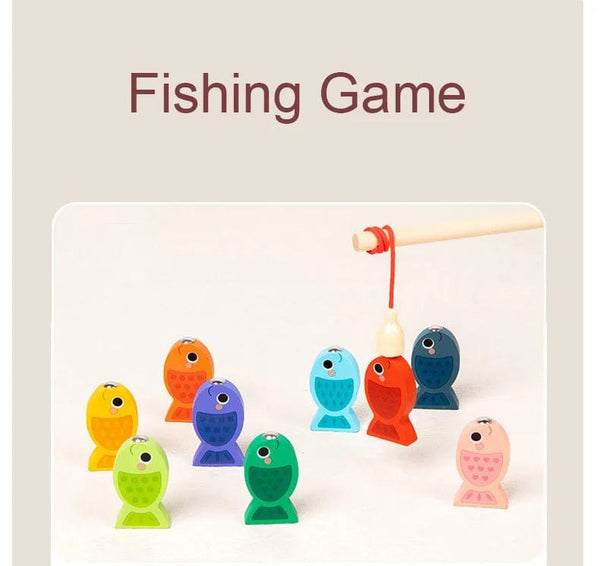 Planet Gates 4-in-1 Toddler Montessori Toys Shape & Number Matching,Fishing Game,Animal PuzzleTo Exercise Fine Motor Skills For Boys and Girlsl