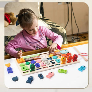 Planet Gates 4-in-1 Toddler Montessori Toys Shape & Number Matching,Fishing Game,Animal PuzzleTo Exercise Fine Motor Skills For Boys and Girlsl
