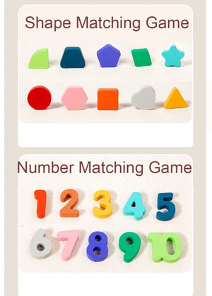 Planet Gates 4-in-1 Toddler Montessori Toys Shape & Number Matching,Fishing Game,Animal PuzzleTo Exercise Fine Motor Skills For Boys and Girlsl