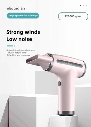 Planet Gates 4 in 1 Wireless Hair Dryer Multifunctional Electric Air Duster Blower Travel Portable USB Rechargeable Negative Ions Blow Dryer