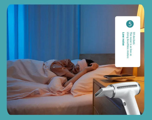 Planet Gates 4 in 1 Wireless Hair Dryer Multifunctional Electric Air Duster Blower Travel Portable USB Rechargeable Negative Ions Blow Dryer