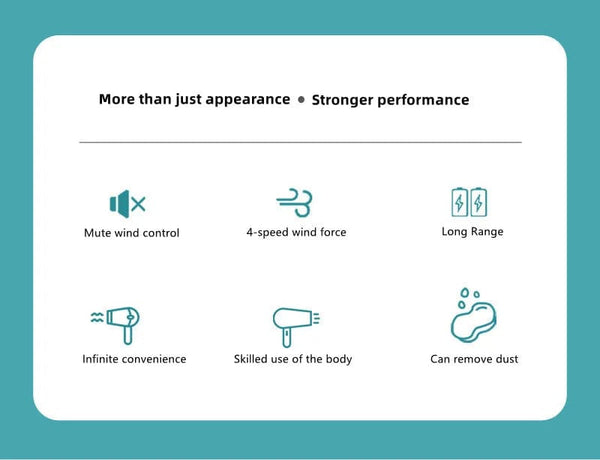 Planet Gates 4 in 1 Wireless Hair Dryer Multifunctional Electric Air Duster Blower Travel Portable USB Rechargeable Negative Ions Blow Dryer