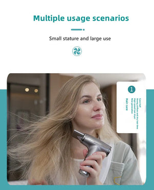 Planet Gates 4 in 1 Wireless Hair Dryer Multifunctional Electric Air Duster Blower Travel Portable USB Rechargeable Negative Ions Blow Dryer